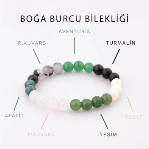 Boğa Burcu Doğal Taş Bileklik